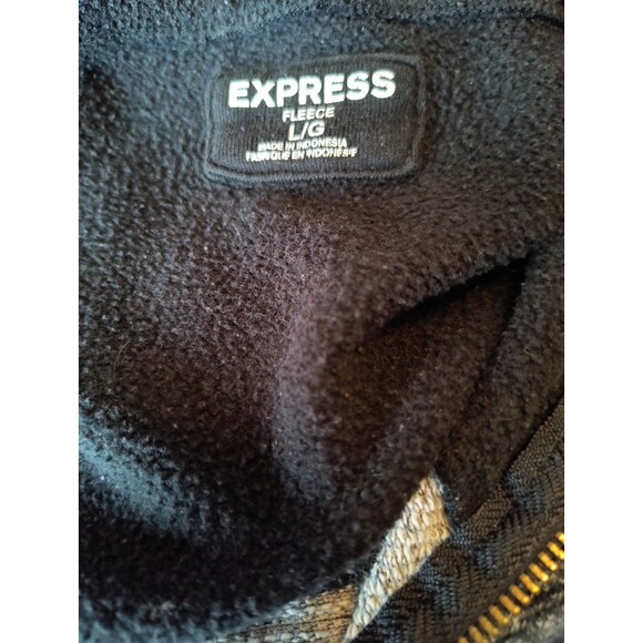 Express Men’s Large Black And Gray Zip Up Hoodie Used - Picture 9 of 9